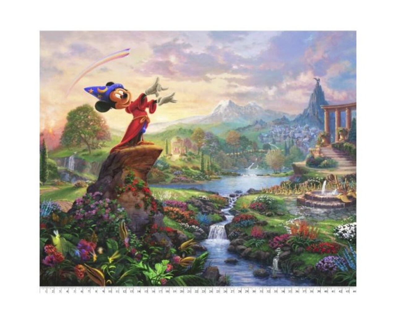 Fantasia Disney By Thomas Kinkade Licensed by David Textiles Digital Cotton Print Fabric Panel | 100% Cotton | Sold By the Panel